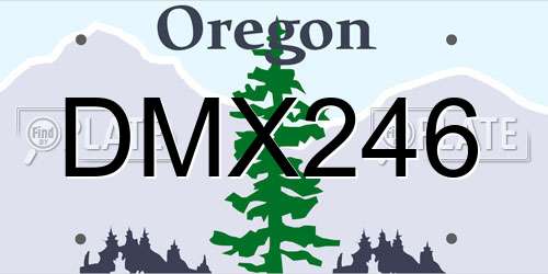 DMX246 Oregon License Plate