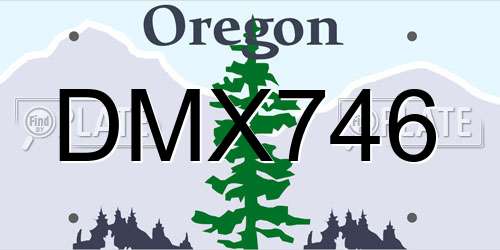 DMX746 Oregon License Plate