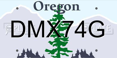 DMX74G Oregon License Plate
