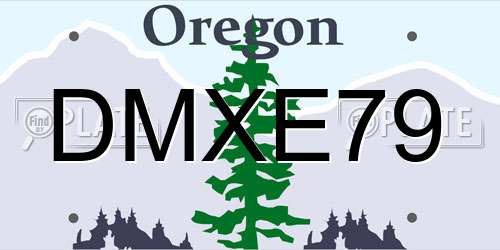 DMXE79 Oregon License Plate