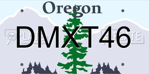 DMXT46 Oregon License Plate