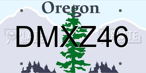 DMXZ46 Oregon License Plate