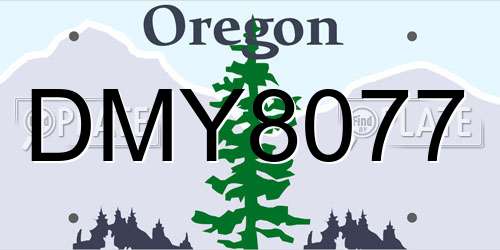 DMY8077 Oregon License Plate