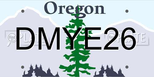 DMYE26 Oregon License Plate