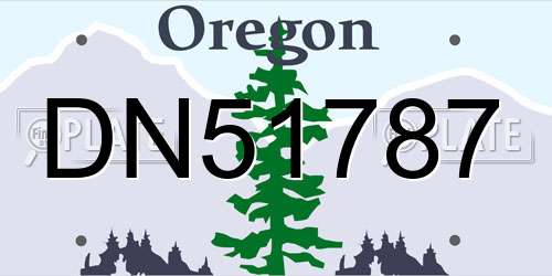 DN51787 Oregon License Plate