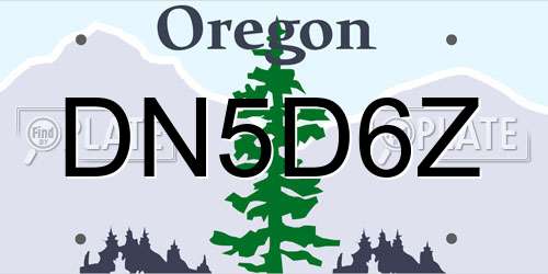 DN5D6Z Oregon License Plate