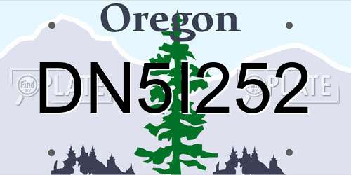 DN5I252 Oregon License Plate