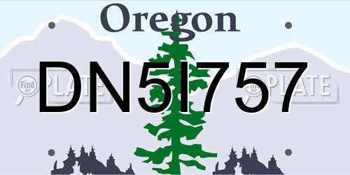 DN5I757 Oregon License Plate