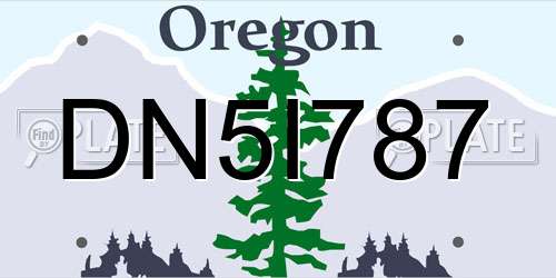 DN5I787 Oregon License Plate
