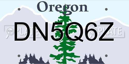 DN5Q6Z Oregon License Plate