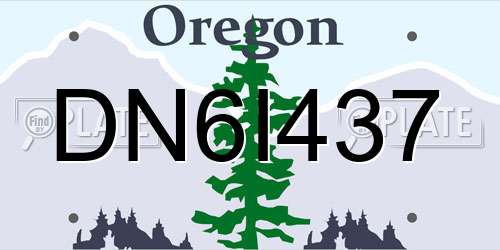 DN6I437 Oregon License Plate