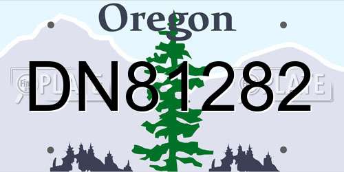 DN81282 Oregon License Plate
