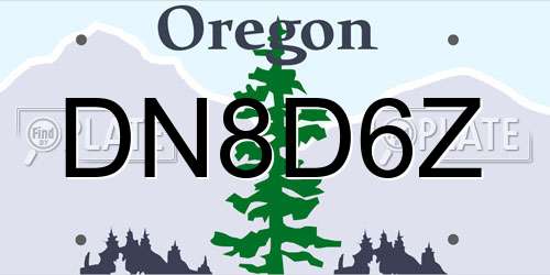 DN8D6Z Oregon License Plate