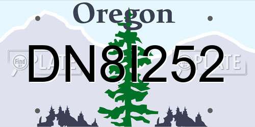 DN8I252 Oregon License Plate