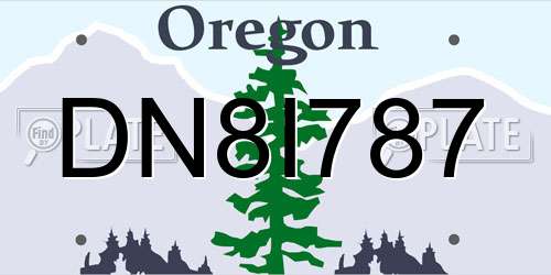 DN8I787 Oregon License Plate