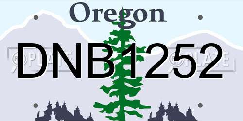 DNB1252 Oregon License Plate