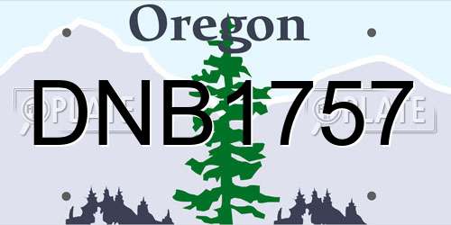 DNB1757 Oregon License Plate