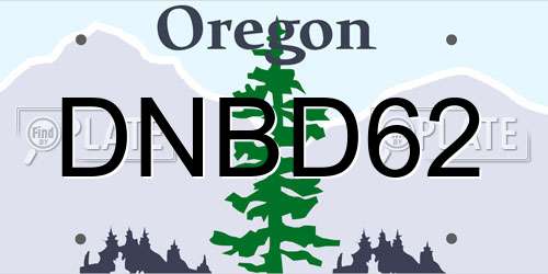 DNBD62 Oregon License Plate