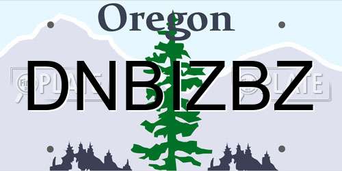 DNBIZBZ Oregon License Plate