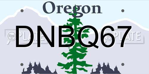 DNBQ67 Oregon License Plate