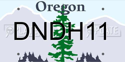 DNDH11 Oregon License Plate