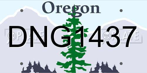 DNG1437 Oregon License Plate