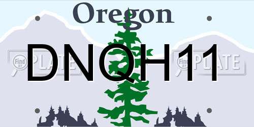 DNQH11 Oregon License Plate