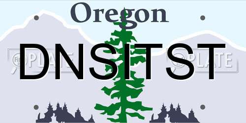 DNSITST Oregon License Plate