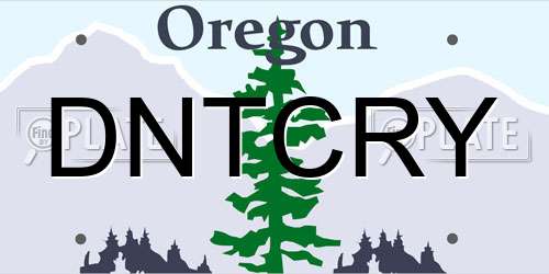 DNTCRY Oregon License Plate
