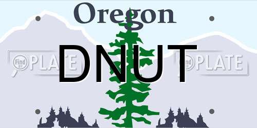 DNUT Oregon License Plate