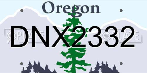DNX2332 Oregon License Plate