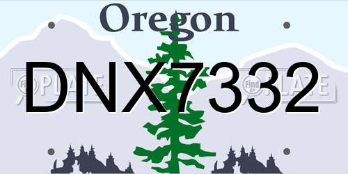DNX7332 Oregon License Plate
