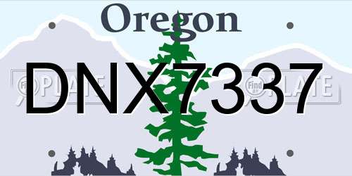 DNX7337 Oregon License Plate