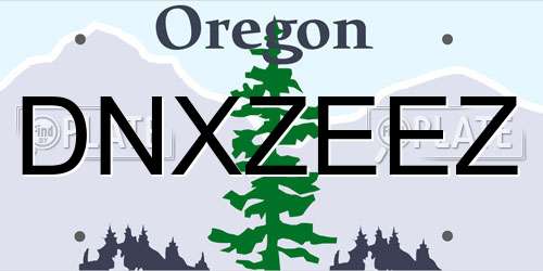 DNXZEEZ Oregon License Plate