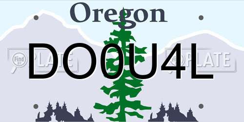 DO0U4L Oregon License Plate