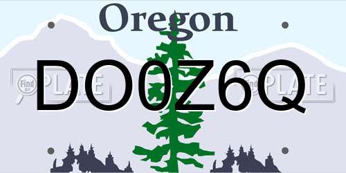 DO0Z6Q Oregon License Plate