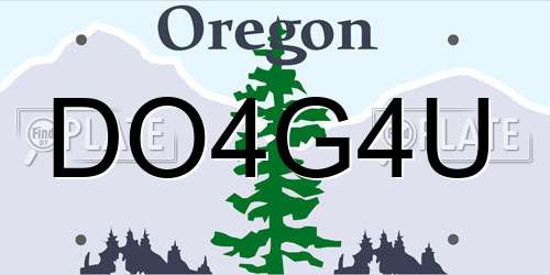 DO4G4U Oregon License Plate