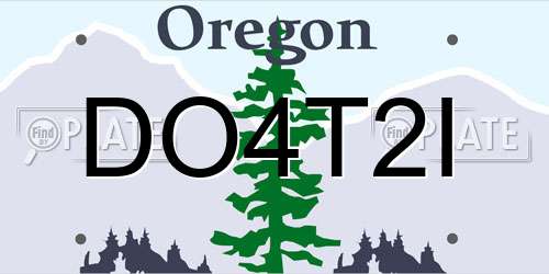 DO4T2I Oregon License Plate