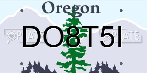 DO8T5I Oregon License Plate