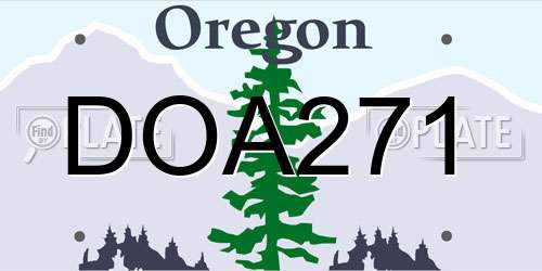 DOA271 Oregon License Plate
