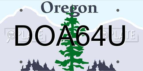 DOA64U Oregon License Plate