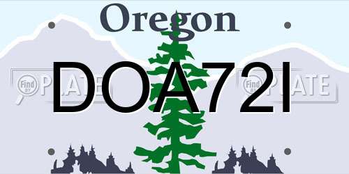 DOA72I Oregon License Plate