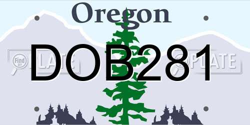 DOB281 Oregon License Plate