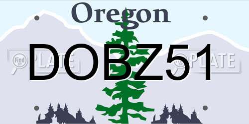 DOBZ51 Oregon License Plate