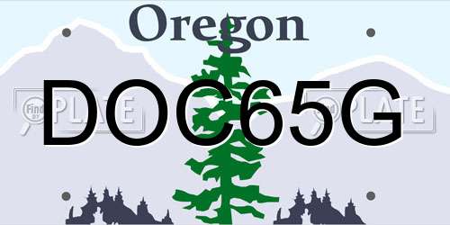DOC65G Oregon License Plate