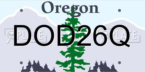 DOD26Q Oregon License Plate