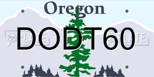 DODT60 Oregon License Plate