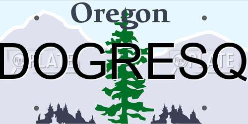 DOGRESQ Oregon License Plate
