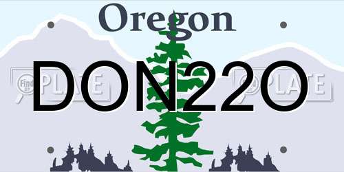 DON22O Oregon License Plate