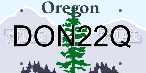 DON22Q Oregon License Plate